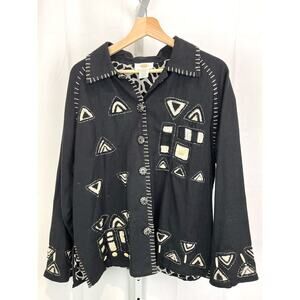 Black Geometric Women's jacket